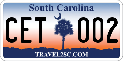 SC license plate CET002