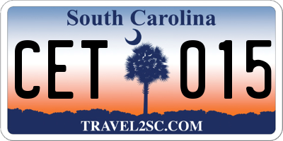 SC license plate CET015