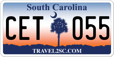 SC license plate CET055