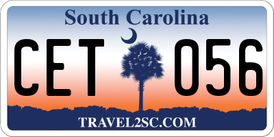SC license plate CET056