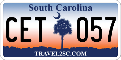 SC license plate CET057
