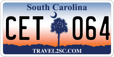 SC license plate CET064