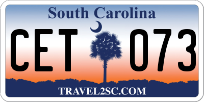 SC license plate CET073