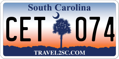 SC license plate CET074