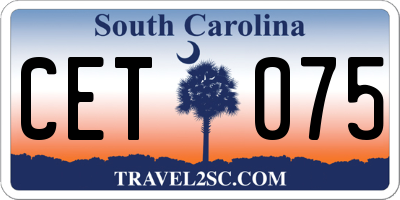 SC license plate CET075