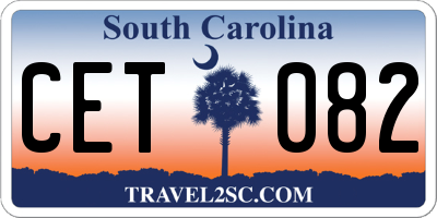 SC license plate CET082