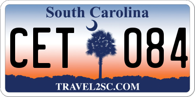 SC license plate CET084