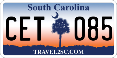 SC license plate CET085
