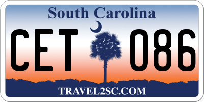 SC license plate CET086
