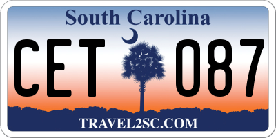 SC license plate CET087