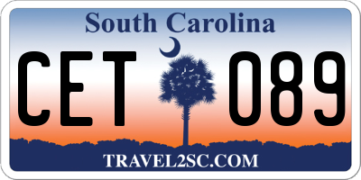 SC license plate CET089