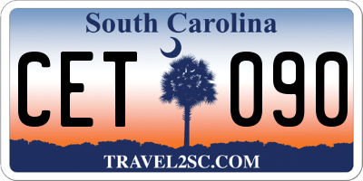 SC license plate CET090