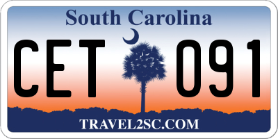 SC license plate CET091