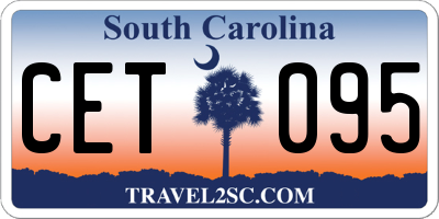SC license plate CET095