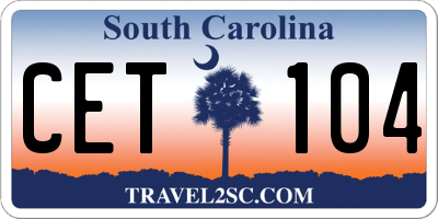 SC license plate CET104