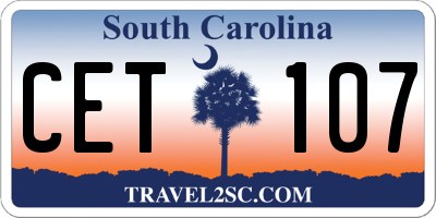 SC license plate CET107