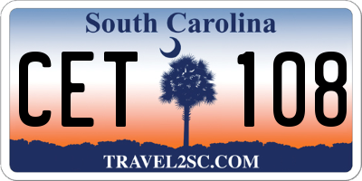 SC license plate CET108