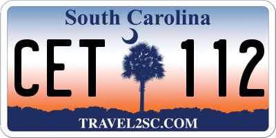 SC license plate CET112
