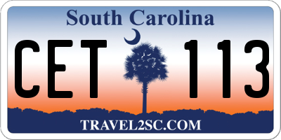 SC license plate CET113
