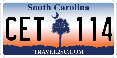 SC license plate CET114