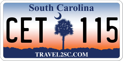 SC license plate CET115