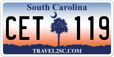 SC license plate CET119