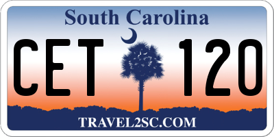 SC license plate CET120