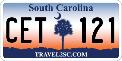 SC license plate CET121