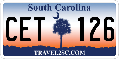 SC license plate CET126