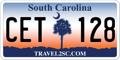 SC license plate CET128
