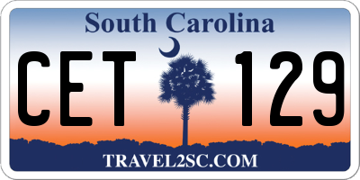 SC license plate CET129