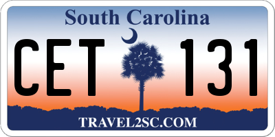 SC license plate CET131