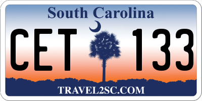SC license plate CET133