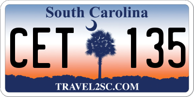 SC license plate CET135