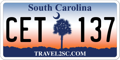 SC license plate CET137