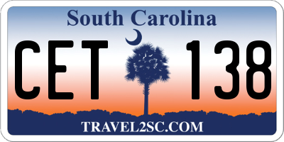 SC license plate CET138
