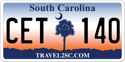 SC license plate CET140