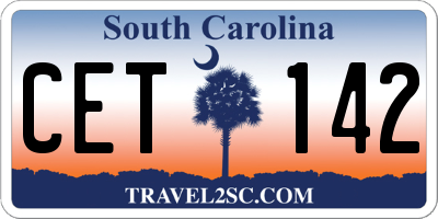 SC license plate CET142
