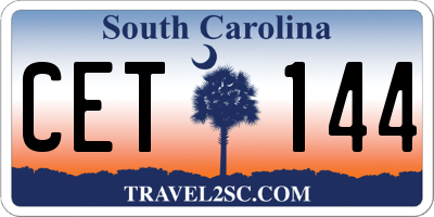SC license plate CET144