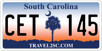SC license plate CET145