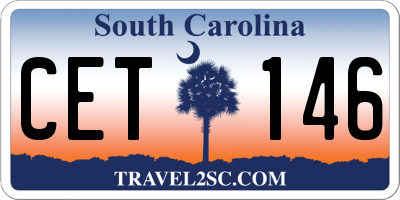 SC license plate CET146