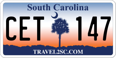 SC license plate CET147
