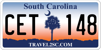 SC license plate CET148