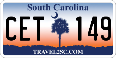 SC license plate CET149