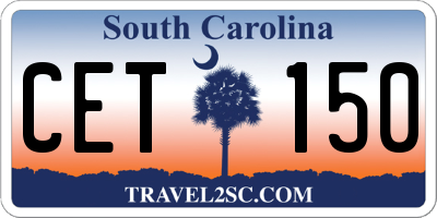 SC license plate CET150