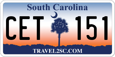 SC license plate CET151
