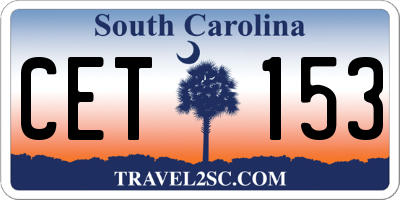 SC license plate CET153