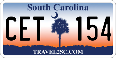 SC license plate CET154
