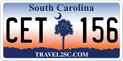 SC license plate CET156