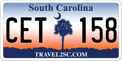 SC license plate CET158